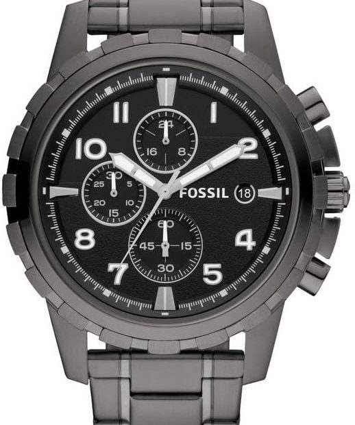 Fossil Mens Dean Quartz Chronograph Watch, Black (fs4721)