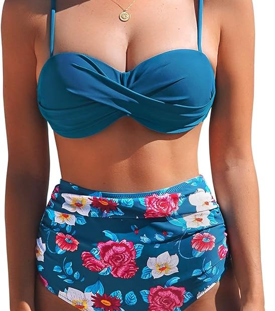 Cupshe Womens High Waist Bikini Swimsuit