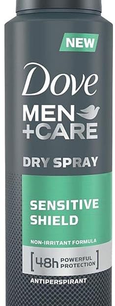 Dove Men + Care Dry Spray Antiperspirant, Sensitive Shield (pack Of 5)